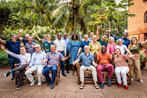 Die Teilnehmer*nnen der diesjährigen Studienreise in Ghana Study tour Ghana group photo